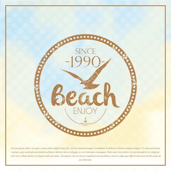 Simple Stylish Color Beach Related Label — Stock Vector