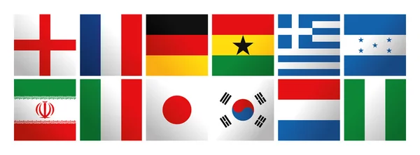 Aantal verschillende vlaggen van de wereld — Stockvector