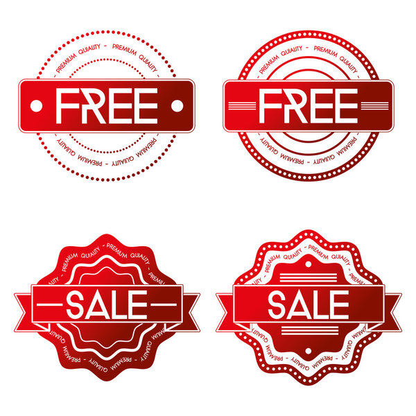 Set Of Different Labels Isolated On White Background