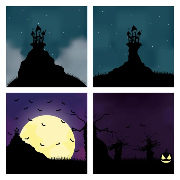 Desenhos animados Halloween fundo editável com espaço para texto —  Vetores de Stock