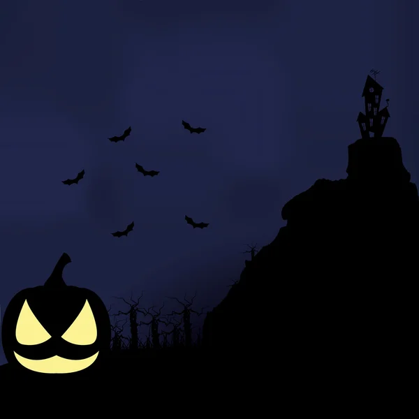 Latar Belakang Halloween Kartun Dapat Disunting Dengan Luar Angkasa Untuk Teks - Stok Vektor