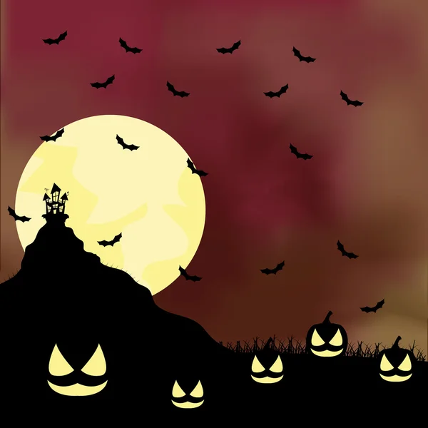 Cartoon halloween bakgrund redigerbara med utrymme för text — Stock vektor