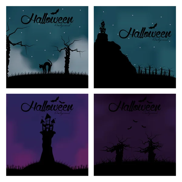 Fondo de Halloween de dibujos animados editable con espacio para texto — Vector de stock