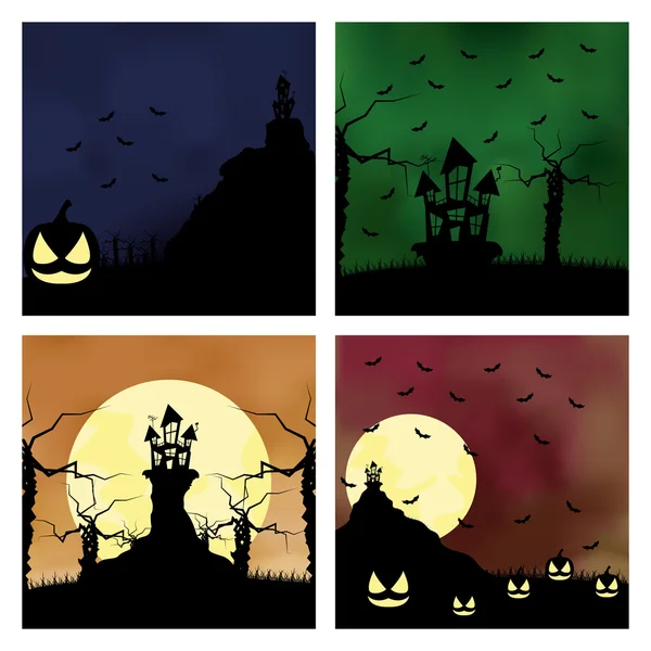 Caricature Halloween fond modifiable avec l'espace pour le texte — Image vectorielle
