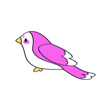 İzole edilmiş şirin ve renkli kuş vektörü