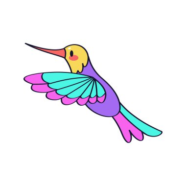 İzole edilmiş şirin ve renkli kuş vektörü