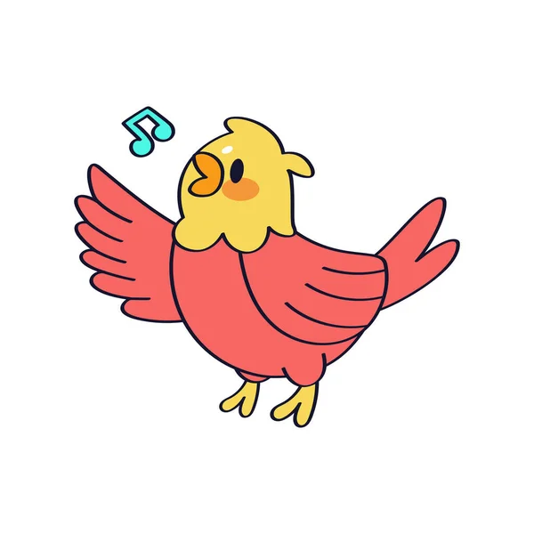 İzole edilmiş şirin ve renkli kuş vektörü — Stok Vektör