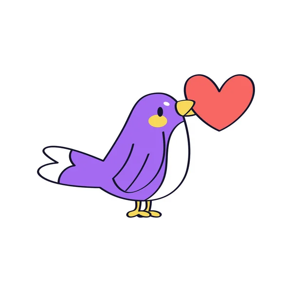 Izolovaný roztomilý a barevný pták vektor — Stockový vektor