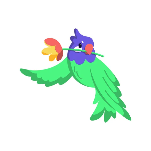 Aislado lindo y coloreado pájaro Vector — Archivo Imágenes Vectoriales