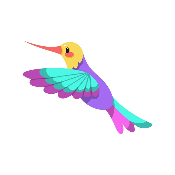 Isolado bonito e colorido pássaro vetor — Vetor de Stock