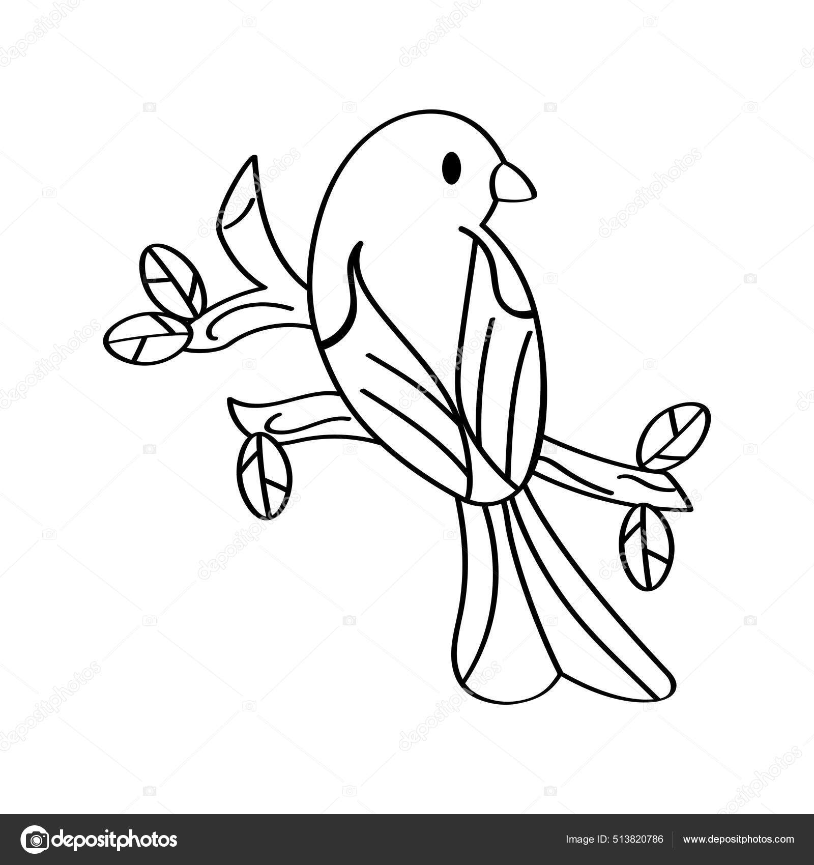 Isolated cute bird on a branch Vector Stock Vector by ©Illustratiostock  513820786, image size:1600x1700