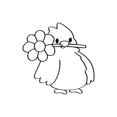 İzole edilmiş şirin ve renkli kuş vektörü