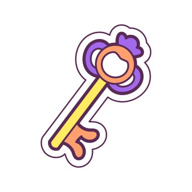 Köşk ikonu Vektörü için izole edilmiş şirin Cadılar Bayramı ürkütücü anahtarı