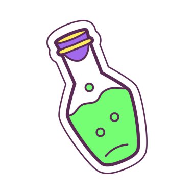 Ayrı şirin cadılar bayramı cadı iksiri ikonu ikonu Vektörü