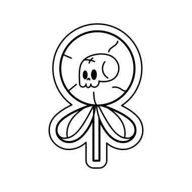 Münferit şirin cadılar bayramı ürkütücü şeker ikonu Vektörü