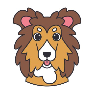 Bir çoban köpeği cinsi Vektör 'ün izole edilmiş kopek avatarı.