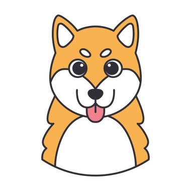 Corgi köpek cinsi Vektör 'ün izole edilmiş şirin avatarı.