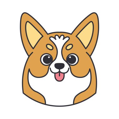 Shiba inu köpek cinsi bir Vektör 'ün izole edilmiş şirin avatarı.