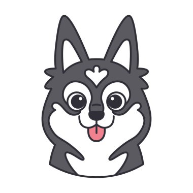 İri yarı bir köpek cinsi olan Vektör 'ün izole edilmiş şirin avatarı.