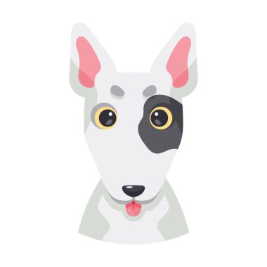 Boğa teriyerinin sevimli avatarı. Köpek cinsi Vector.