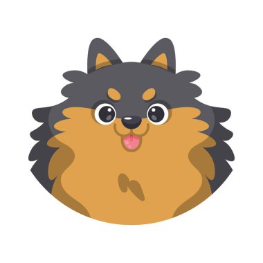 Bir köpek cinsi Vektör 'ün izole edilmiş şirin avatarı.