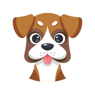 Bir boksör köpeği taşıyıcısının izole edilmiş sevimli avatarı