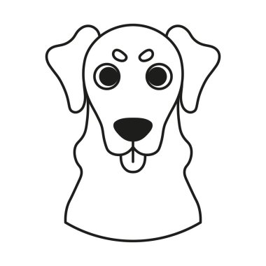 Bir labrador av köpeği cinsi Vector 'un izole edilmiş sevimli avatarı.