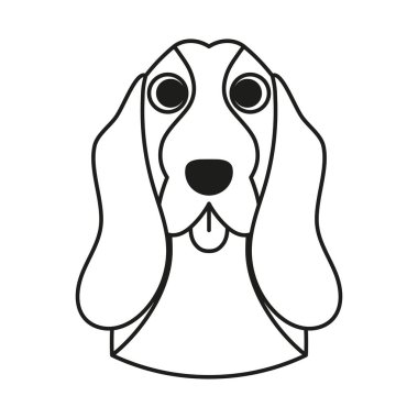 Basset av köpeği cinsi Vektör 'ün izole edilmiş sevimli avatarı.