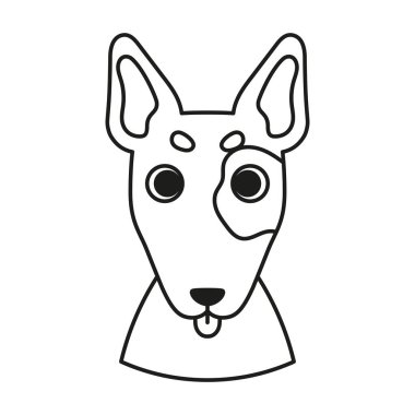 Boğa teriyerinin sevimli avatarı. Köpek cinsi Vector.