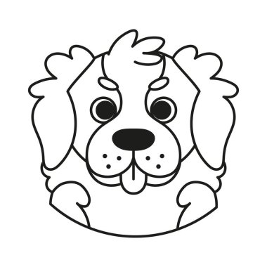 Bir Aziz Bernard köpek cinsi Vektör 'ün izole edilmiş sevimli avatarı.