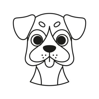 Bir boksör köpeği taşıyıcısının izole edilmiş sevimli avatarı