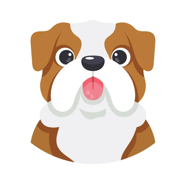 Avatar isolé d'un chien de race Bulldog vecteur — Image vectorielle