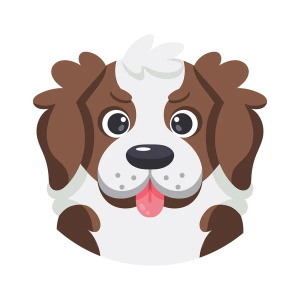 Izolovaný roztomilý avatar světce bernand pes plemene Vector — Stockový vektor