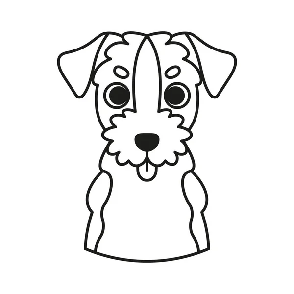 Avatar carino isolato di una razza di cane terrier airedale Vettore — Vettoriale Stock