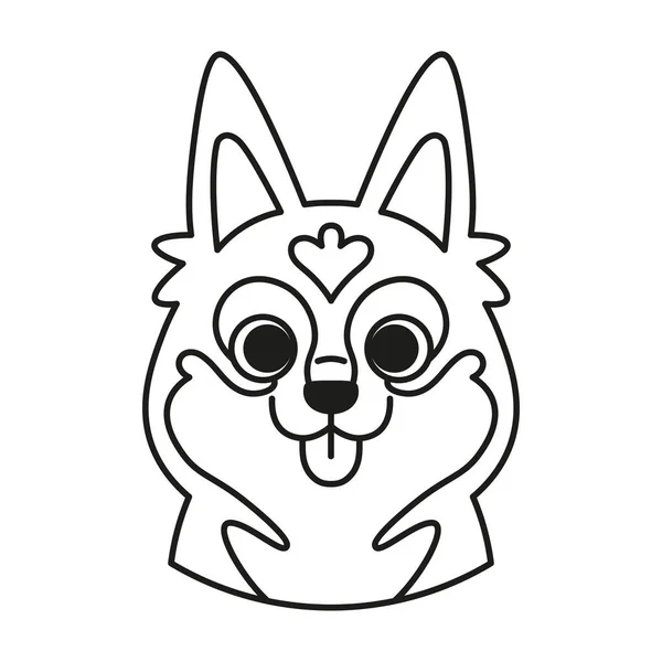 Isolado bonito avatar de um husky cão raça vetor — Vetor de Stock