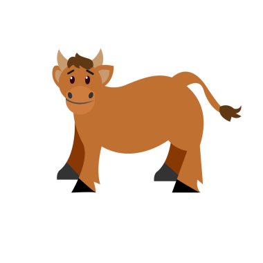 İzole edilmiş mutlu inek doğumu karakteri Vektörü