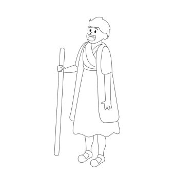 İzole edilmiş mutlu çoban doğumu karakteri taşıyıcı.