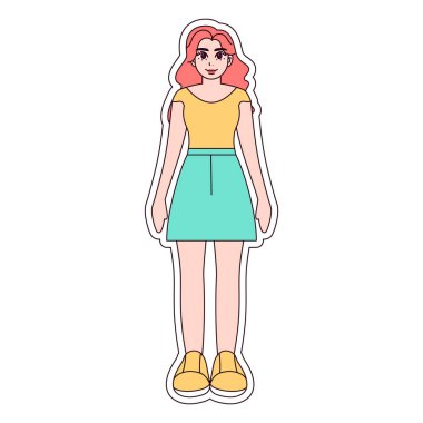 İzole edilmiş kız aşk illüstrasyon vektörü