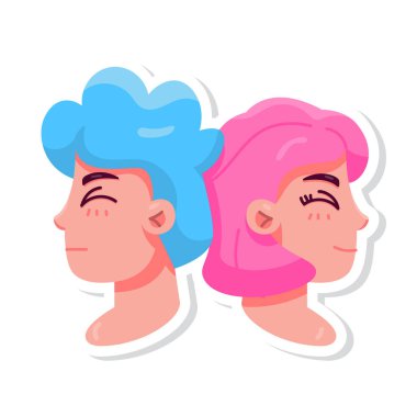 Ayrı kadınlar illüstrasyon vektörünü sever.