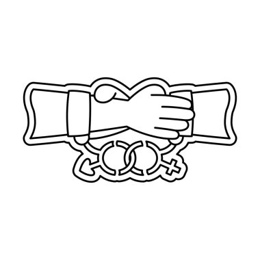 İzole edilmiş trans el çizer aşk illüstrasyon vektörü