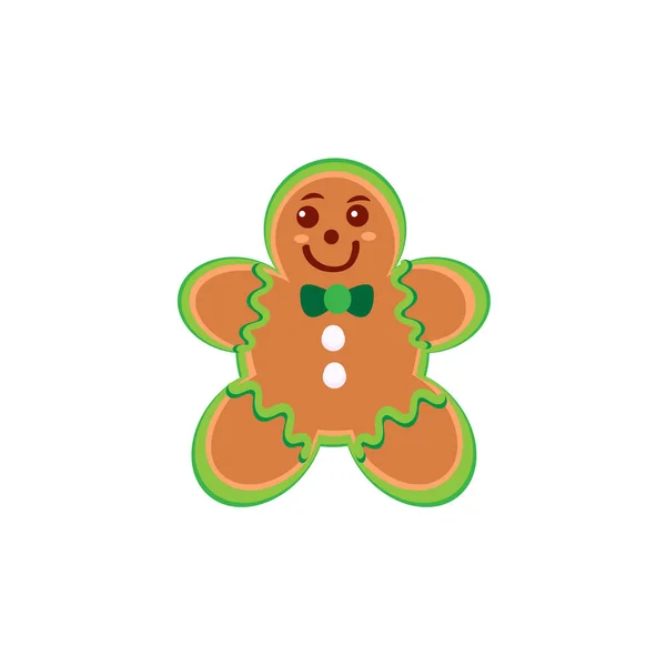 Biscuit au gingembre isolé Saison de Noël Vecteur — Image vectorielle