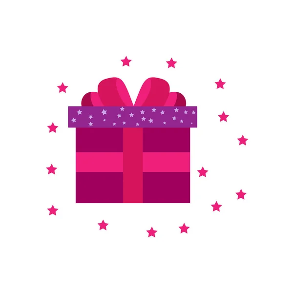 Isolated christmas present Decorated gift box Vector — Vetor de Stock