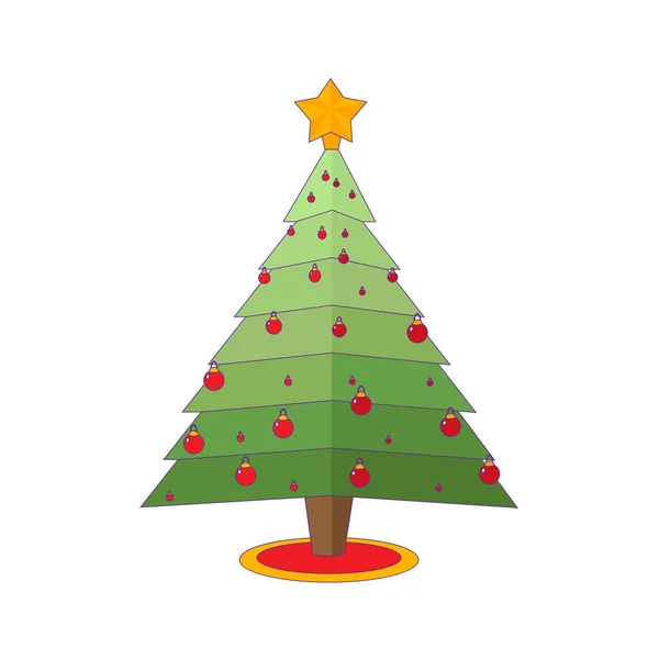 Isolated christmas tree with balls Vector — Stockvektor