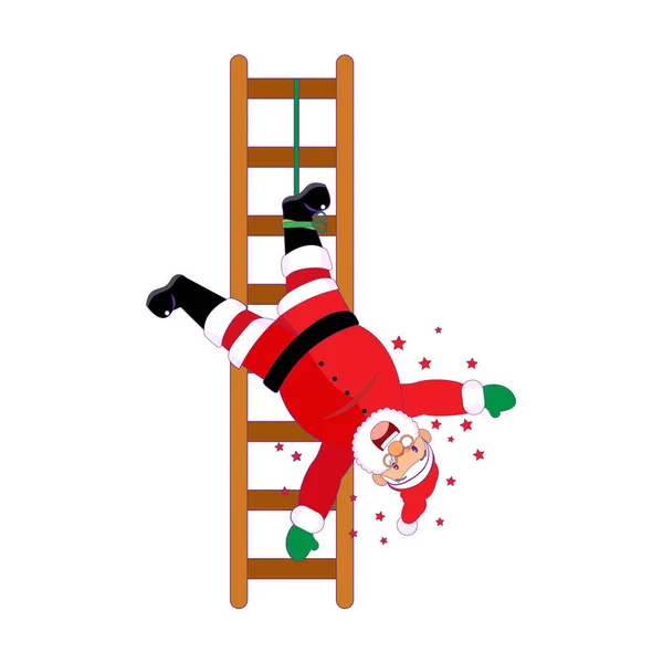 Isolé heureux Père Noël claus dessin animé vecteur — Image vectorielle