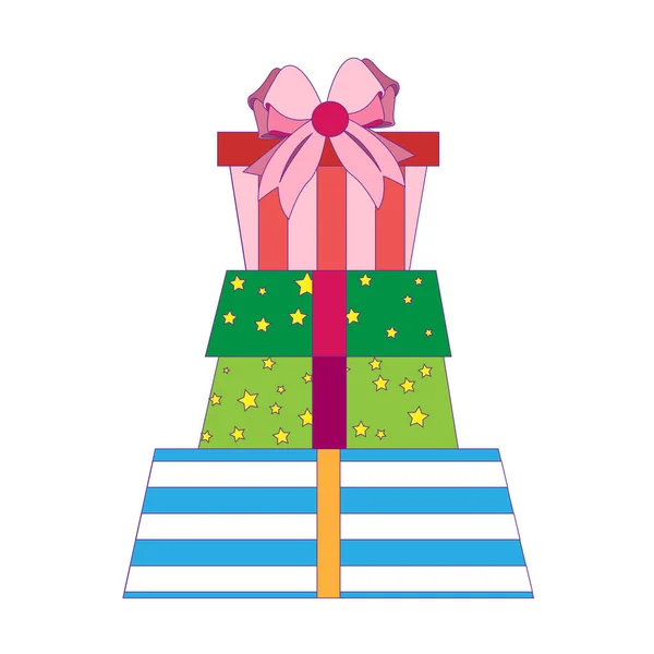 Isolated christmas present Decorated gift box Vector — Vetor de Stock