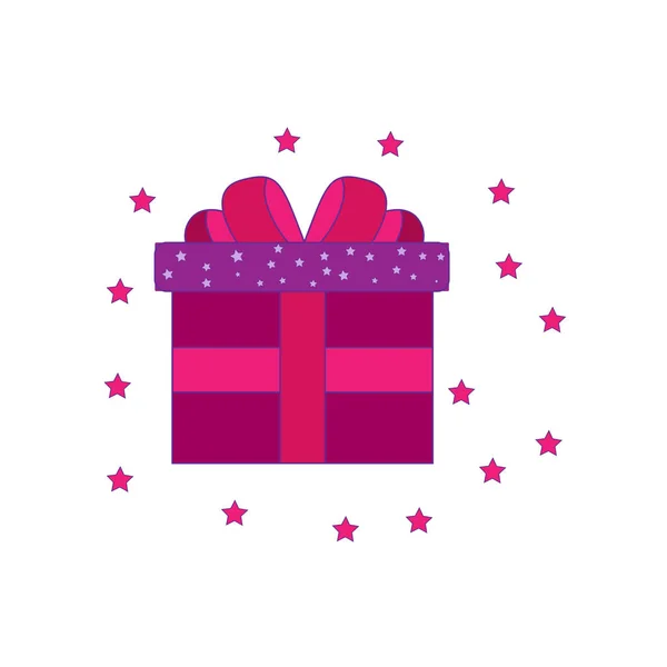 Isolated christmas present Decorated gift box Vector — Vetor de Stock