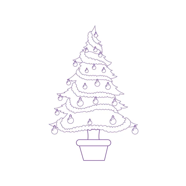 Isolated christmas tree with balls Vector — Stockvektor