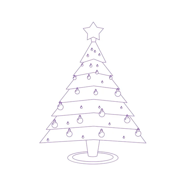 Isolated christmas tree with balls Vector — Stockvektor