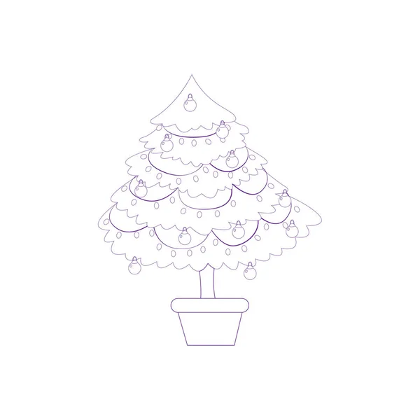 Isolated christmas tree with balls Vector — Wektor stockowy
