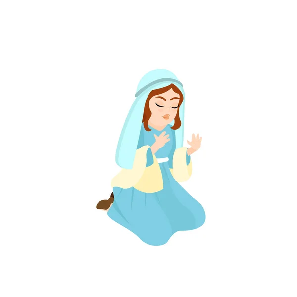 İsa 'nın Doğumu Vektörünün Bakire Meryem karakteri — Stok Vektör